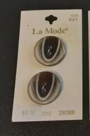 #2 BUTTONS LA MODE 7/8" BROWN MADE IN SPAIN (2 PER CARD)