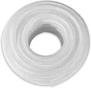 3/4" ID × 50 ft Clear Braided Plastic Vinyl Tubing Flexible High Pressure Reinforced PVC Hose