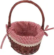 PHENOFICE Woven Flower Storage Basket with Handle Versatile Picnic Home Decor Basket Practical Woven Storage for Flowers and Sundries for Camping and Organizing