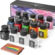 Smalltongue 14 Original Colors Acrylic Leather Paint Kit for Shoes, Sneaker, Couches, Bags, Car Seat, Acrylic Leather Dye Set with Leather Preparer and Deglazer