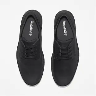 Timberland 男款黑色全粒面皮革防水牛津鞋|A5MJ8015