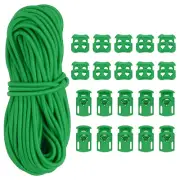 16 Yard Cord & Single Hole Lock & Double Hole Lock, Green 21 Pack