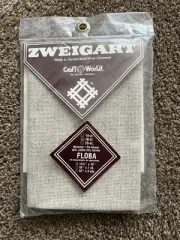 Zweigart Counted Cross Stitch Fabric 18ct Floba Linen/Rayon 13.5x18 Oatmeal NEW