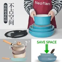在飛比找蝦皮購物優惠-neoflam通用平底鍋炒鍋煎鍋湯鍋可拆卸手柄 硅膠玻璃蓋2