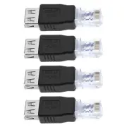 4Pcs Ethernet to USB Adapter USB 2.0 Female to RJ45 Ethernet Adapter Connecto...