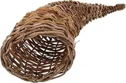 Fall Cornucopia Basket, Basket for Table Centerpiece Rattan Storage Basket Grapevine Fall Baskets Wicker Serving Platter Snack Bowl Autumn Thanksgiving Decor