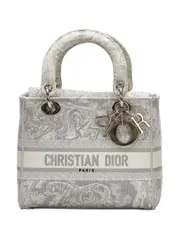 Christian Dior Pre-Owned pre-owned medium Toile de Jouy Lady D-Lite tote bag - Grey