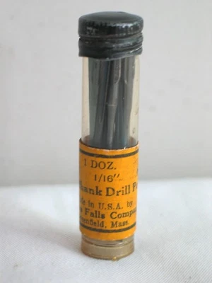 Vintage NOS Set of 12 Millers Falls 1/16" Fluted Shank Push Drill Point No. 402