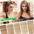 ONE PIECE Clip In 100% Human Hair Extensions Remy Hair 3/4 Full Head Weft Blonde