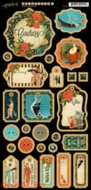 Graphic 45 COUTURE Chipboard #1 Gorgeous! Art Deco!