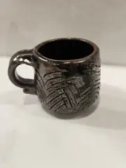 Studio Art Pottery Stoneware Coffee Mug Brown Glaze Vintage