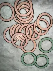 Lot 18 pink mint silver Round flat Metal craft Ring 1.75" 1.25" Heavy Duty