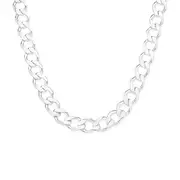 Silver 55cm Solid Bevelled Curb Chain