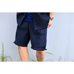 FDMTL 24FA FA24/PN25 PLEATED SHORT CARGO PANTS NAVY 日本製 波浪壓紋