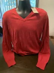 Ben Sherman Mens Red V-Neck Sweater Size M