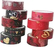 SHINEOFI Washi Tape Set for Scrapbooking 9 Rolls of Love Heart Decorative Tapes for Wrapping