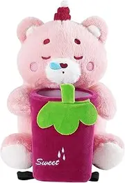 Car Trash Can - Cute Car Tissue Holder - Soft Plush Animal Automotive Interior Decor for Road Trips Commuting Pet Waste Management Kids Snacks Storage