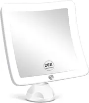 20x Magnifying Mirror With Led Light, Upgraded Lighted Makeup Mirror With Magnification