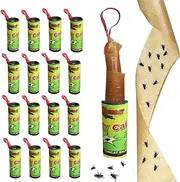 LYPER 16Pcs Fly Paper Ribbons,Sticky Fly Catcher Trap, Fly Catcher Ribbon,Fly Paper Strips,Fly Trap for Gnats, Mosquitos, Moth Indoor or Outdoor - Eco-friendly 100% Non-toxic
