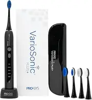 PRO-SYS® VarioSonic+ Plus Rechargeable Power Electric Toothbrush, ADA Accepted Smart Sonic Toothbrush (Black)