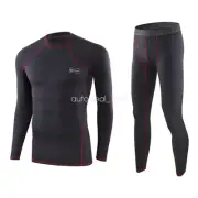 ESDY Mens Thermal Compression Shirt Long Base Layer Warm Underwear Top Pants Set