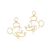 Couture Kingdom Disney Mickey Mouse Earrings Fashion Accessory 7cm Gold