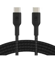 Belkin Braided USB-C cable PD 2.0 100W - Black (CAB014bt2MBK), USB-IF Certified, Cable Length 2M