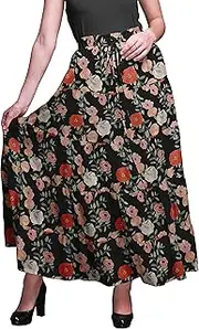 [Bimba] Women Skirts Long Bohemian Gypsy 5 Tier Cotton Printed Long Skirts