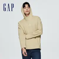 在飛比找蝦皮商城優惠-Gap 男女同款 Logo帽T 空氣三明治系列-淺卡其(88