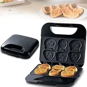Mini Waffle Maker,1200w Animal Mini Waffle Maker，Fully Automatic Temperature Control, Make 6 Different Shaped Pancakes, Cake Cooker Makes Fun Breakfast Easy to Clean Sandwich Maker for Home