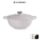 【Le Creuset】典藏琺瑯鑄鐵鍋媽咪鍋-26cm(柔粉紫-鋼頭-內鍋黑)