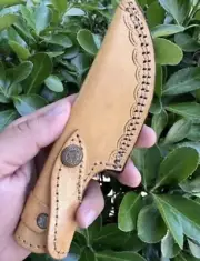 Handmade Fixed blade Knife Leather Sheath / Scout Holster / vertical Knife