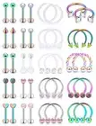 Hoeudjo 16G Surgical Steel Lip Rings Clear Diamond CZ Labret Studs Tragus Hor...