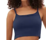 Gap Body Womens Ribbed Logo Comfort Racerback Bra GPW01051 True Navy Blue M