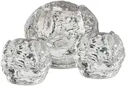 Kosta Boda Snowball Votive, Set of 3, Clear, s: 2.35", m: 2.75", l: 3.5"
