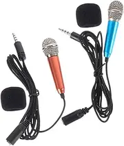 QUMIIRITY 2pcs Mini Portable Microphone for Mobile Phones Design Sound Capture Compatible with Devices for Recording Videos Present for Friends