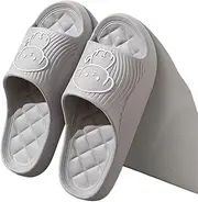 lskdnrufh Eva Home Soft Slippers Cute Dog Print Slippers Bathroom Non-Slip Sandal Slippers Indoor Home Slippers for Men and Women Women's Sandals, grey, 7.5 AU