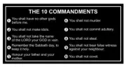 The Ten Commandments List Sign Plaque in 30 Colours 4 Sizes Lords Christian 10