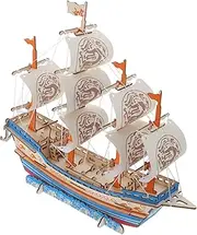 HEALSOPTHY 1 Set Wooden Ship Model Puzzle Kit for Adults DIY Decorative for Home Desk Unique Sailboat Model Present for