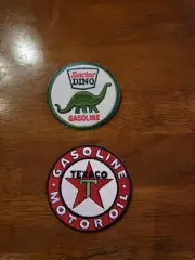 New- Small Sinclair and Texaco Iron/Sew On Patches (Set of 2)
