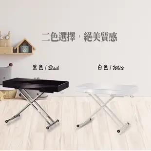 【Comfort House】大都會升降桌/大茶几/調整式升降桌 雙抽屜茶几-黑色