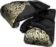 GANAZONO ing Gloves PU Training Sparring Gloves for Comfortable Thai Design for Kicking and Punching Practice Tiger Pattern