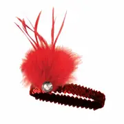 20's Flapper Red Sequin Feather Headband - Adult