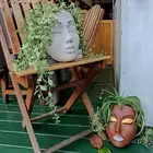 2PCS DIY Face Planter Pot Head Planter for Wall Decor Resin Wall Mounted Planter