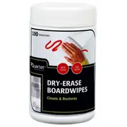 100PK Quartet Dry-Erase Board Wipes Cleaning Eraser/Cleaner for Whiteboard White