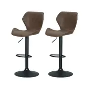 Adjustable Artiss 2X Bar Stools Brown