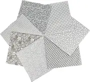 7 Premium Cotton Fabric Squares 25x25cm, Pre-Cut Plain Craft Fabric for Quilting, Patchwork & Home Decor, Soft Eco-Friendly Sewing Material (Grey)
