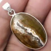 Natural Cloudy Prehnite 925 Sterling Silver Pendant Jewelry P-1001