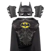 The Batman Bruce Wayne Costume Cloak Mask Armor Toy Kids Play Set d black