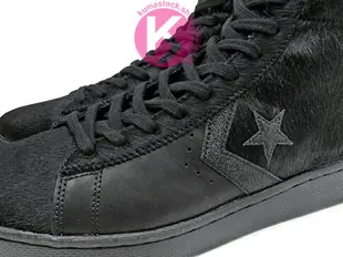 [50% OFF] 2019 復古流行 男 女尺寸 CONVERSE PRO LEATHER BLACK PONY HAIR 高筒 黑色 馬毛 復古籃球鞋 復古時尚 (165751C) !